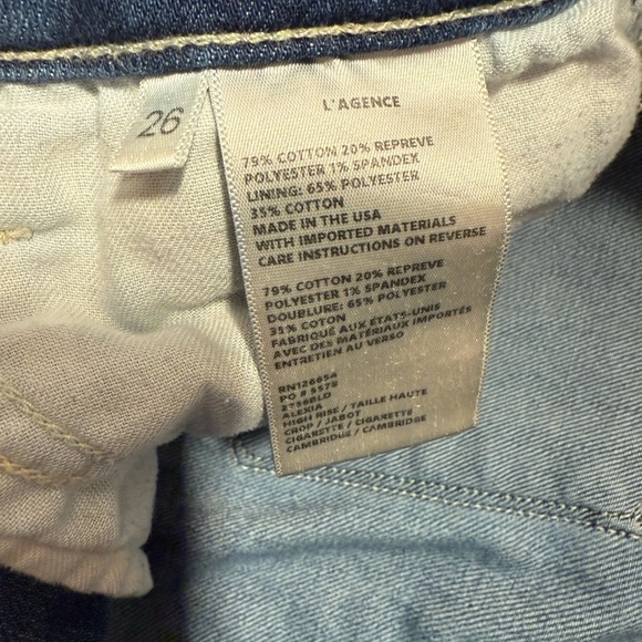 L’AGENCE Size 26 Women’s Jeans- Designer Denim Size 26 - Premium Stretch Jeans - Picture 6 of 7